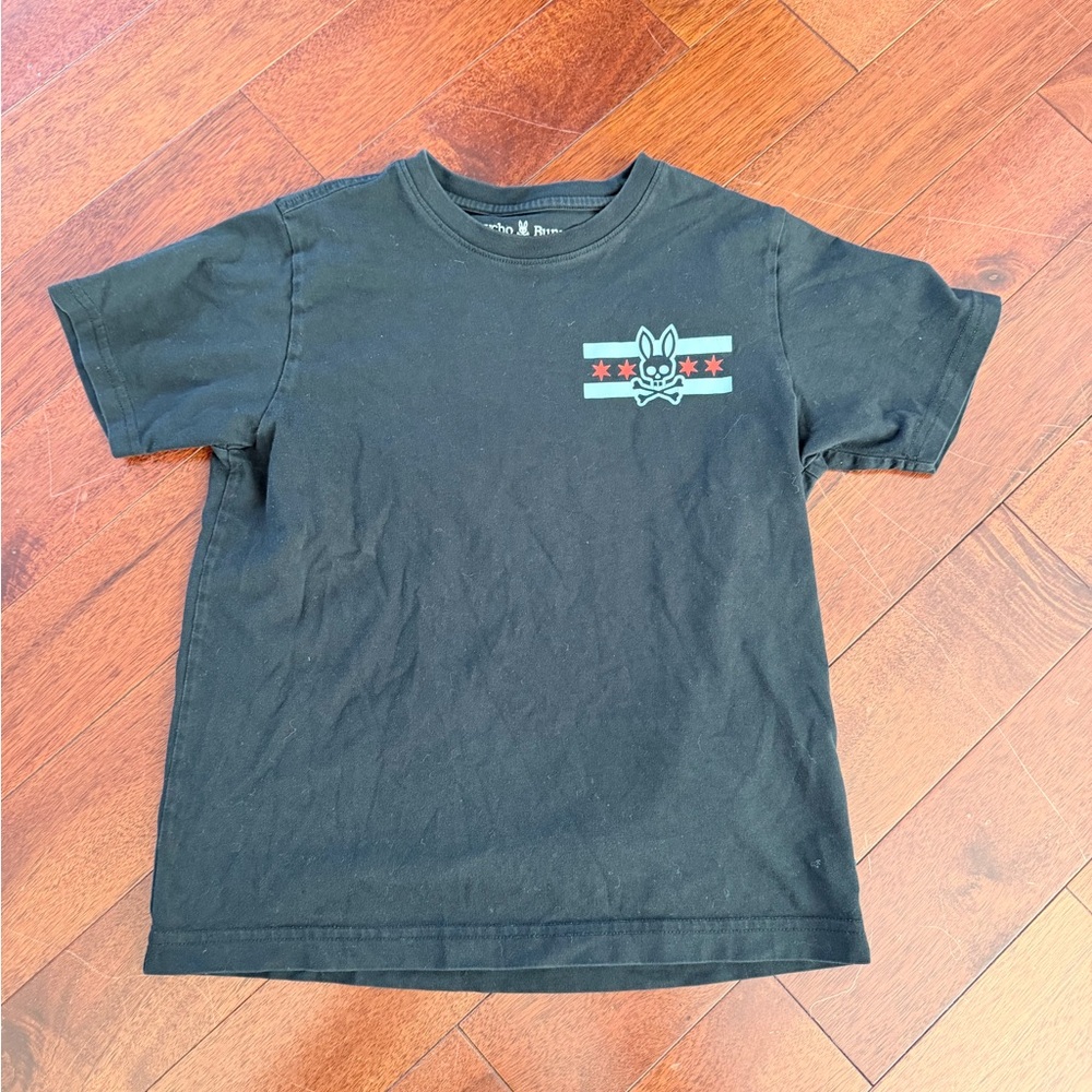 Psycho Bunny Black Kids Chicago Tee with Graphic size 10-12 Medium